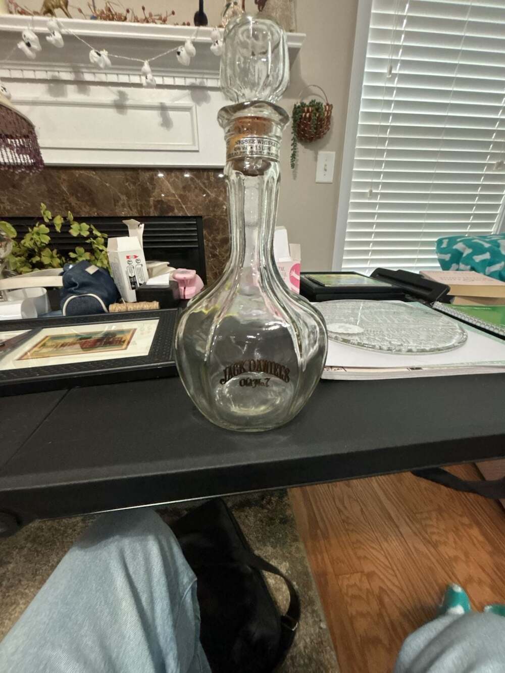 Vintage Jack Daniel's Old No. 7 1.5 Liter Glass Decanter with Stopper